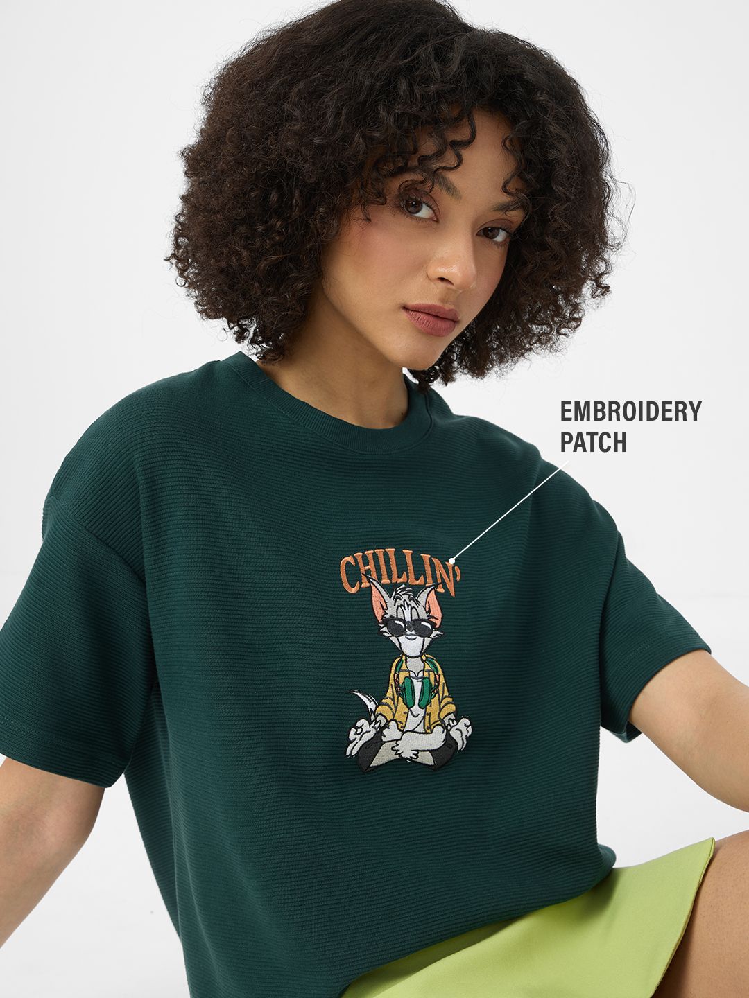 Textured Tshirt: Tom Chillin' Women Oversized T-Shirts online