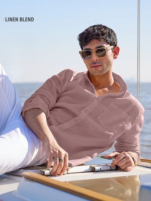 Cotton Linen: Soft Pink Cotton Linen Shirts Online