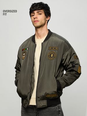 Bomber Jacket: Souled Army Bomber Jackets By The Souled Store