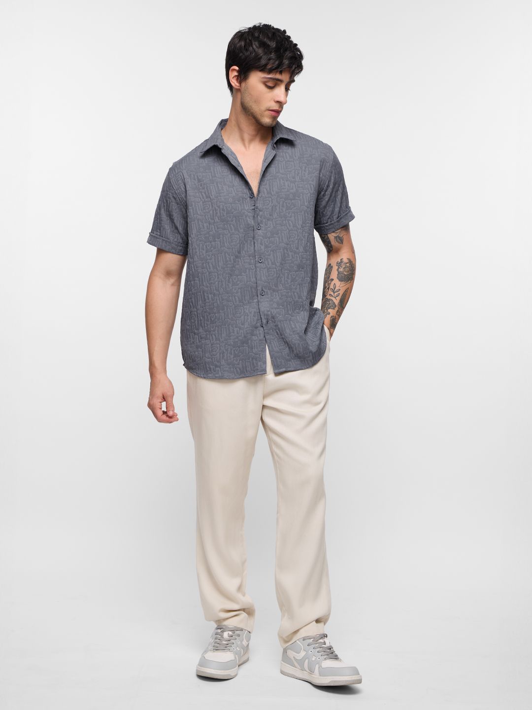 Textured Shirt: Graphite Men Textured Shirts price