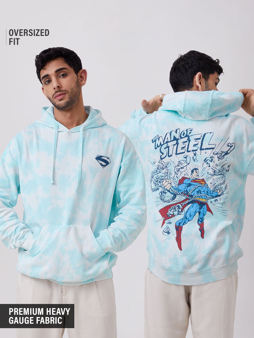 Superman: Graphic Print Men Oversized Hoodies Online