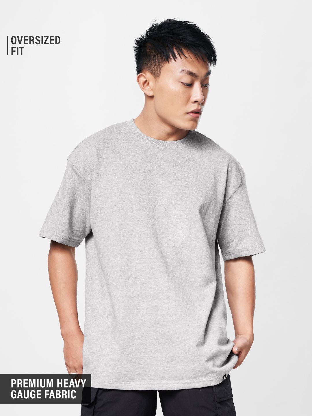 Solids: Grey Oversized T-Shirts Online