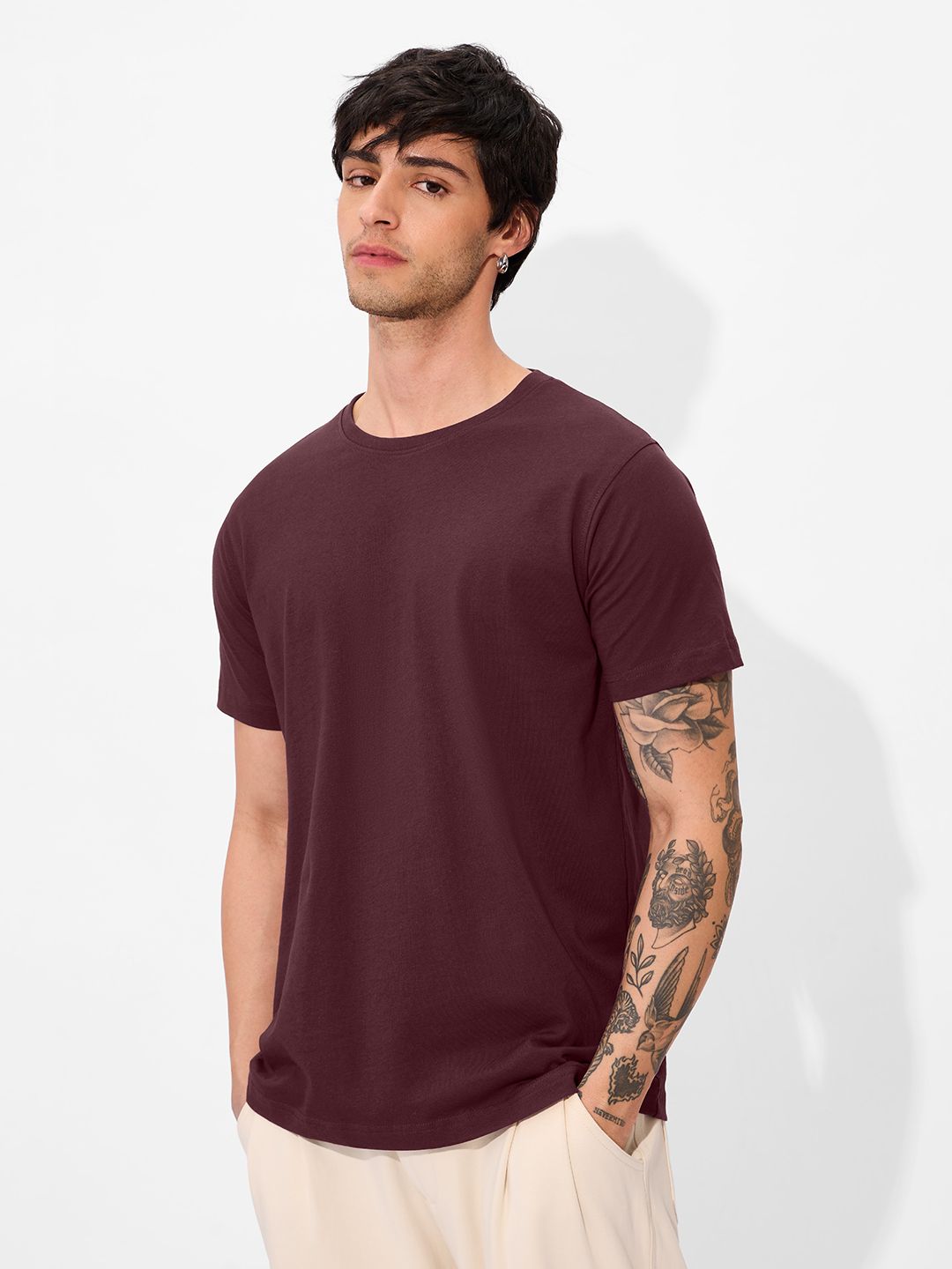Solids: Burgundy T-Shirts online