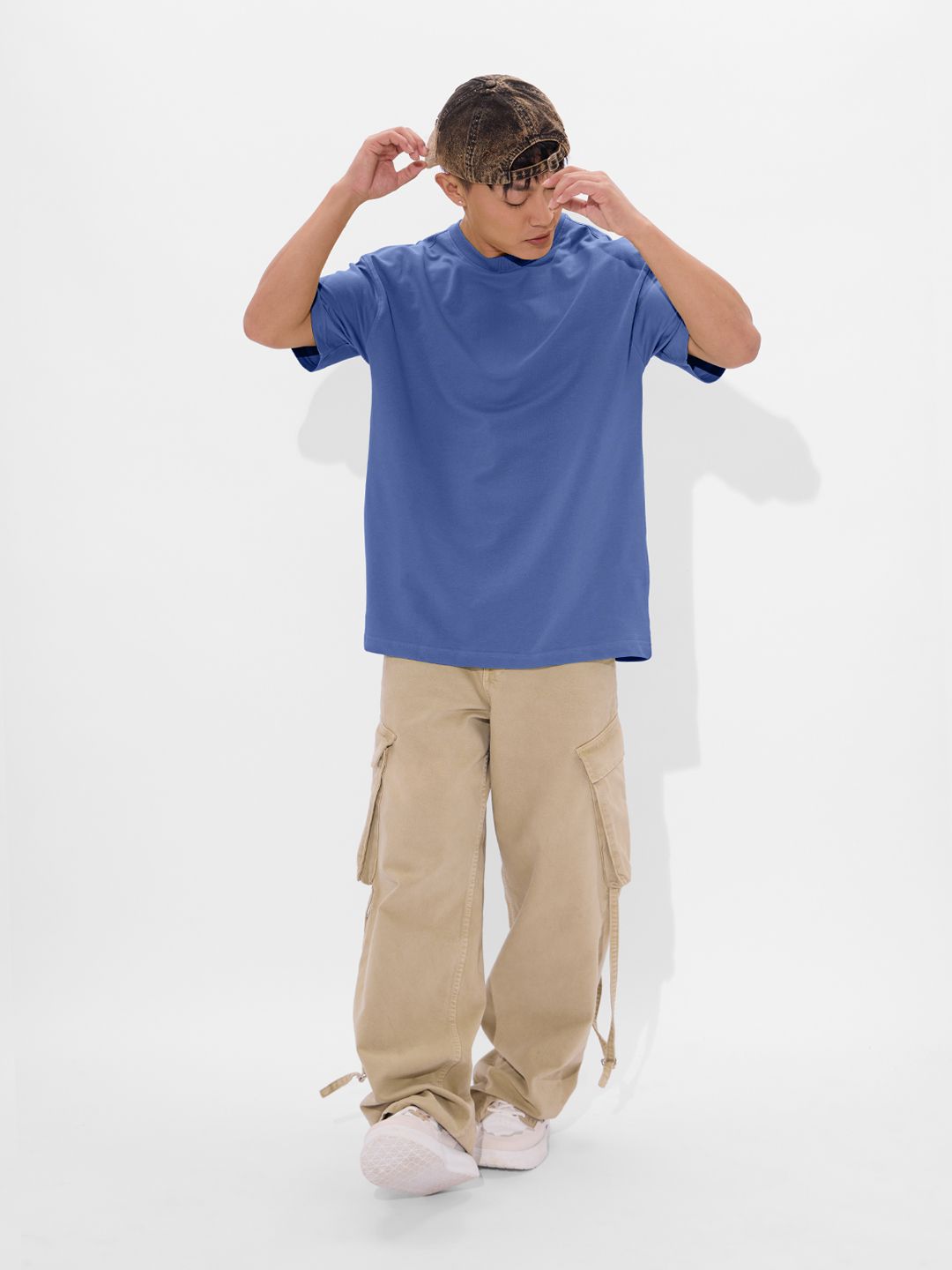 Solids: Denim Blue Oversized T-Shirts price