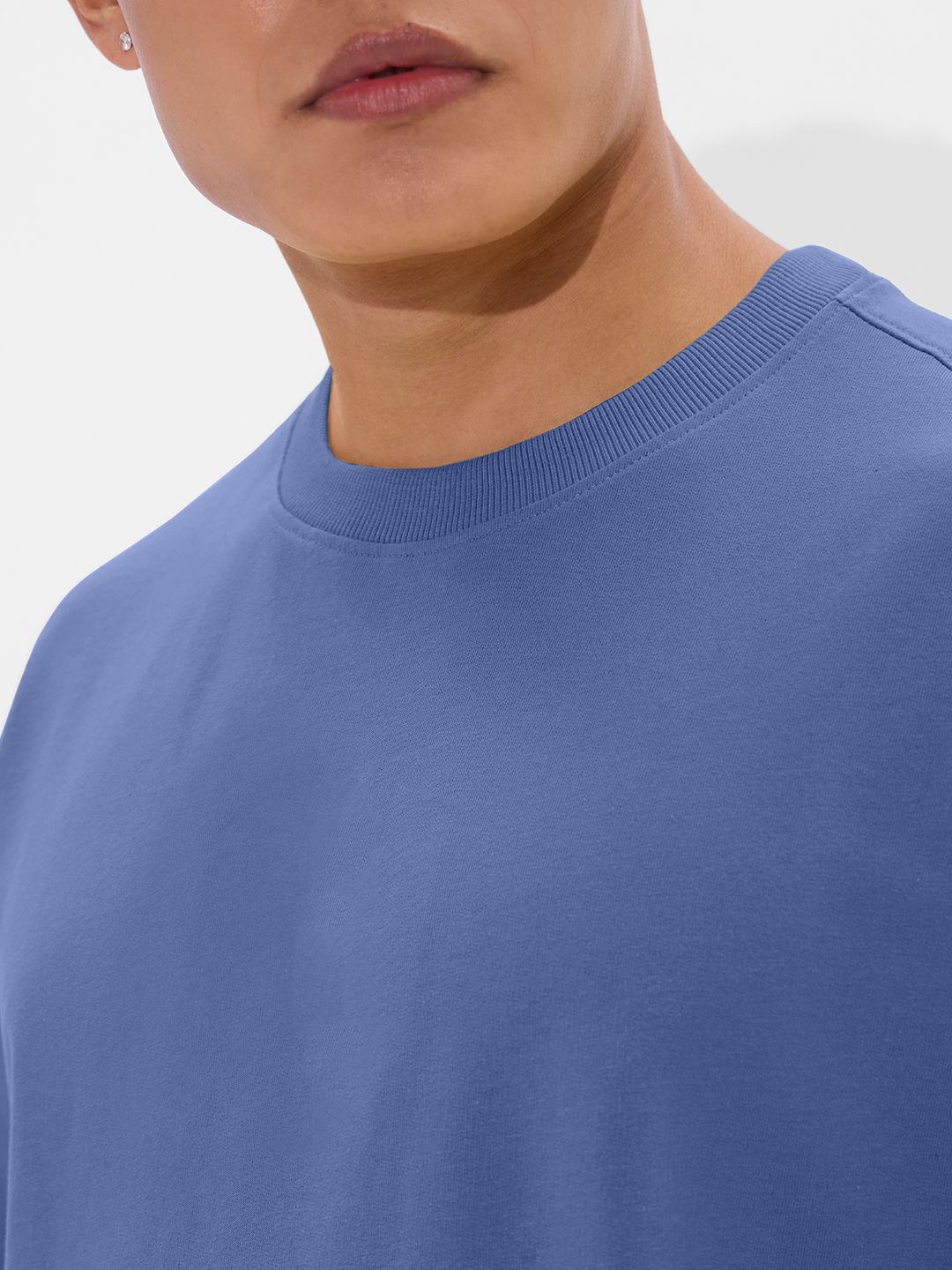 Solids: Denim Blue Oversized T-Shirts online