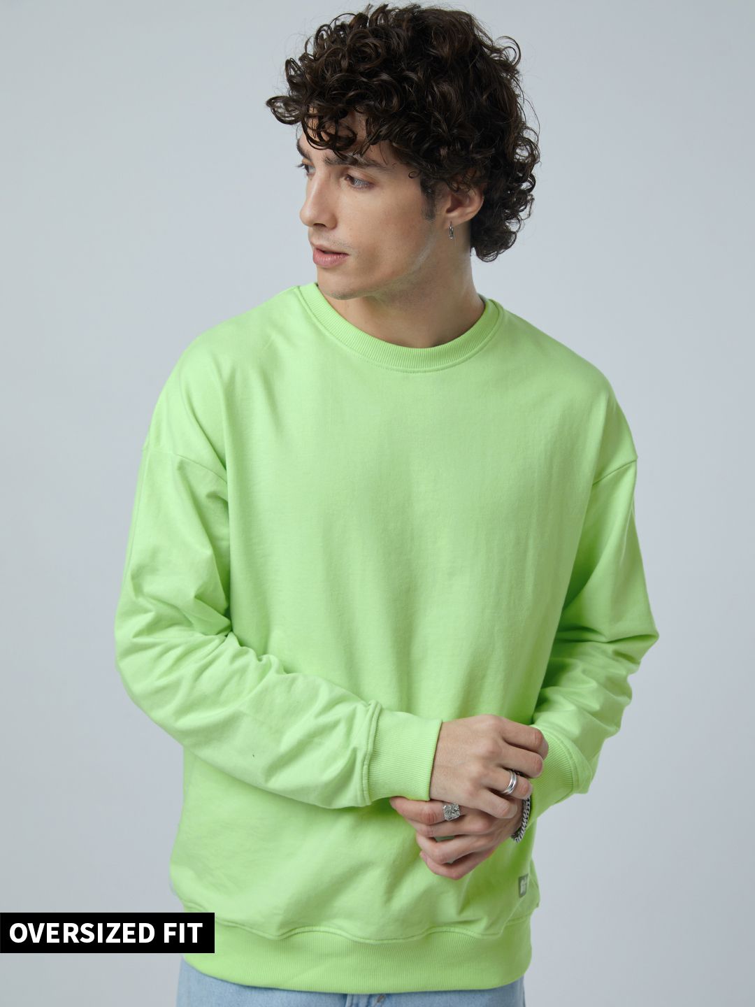 Solids: Mint Men Oversized Sweatshirts Online