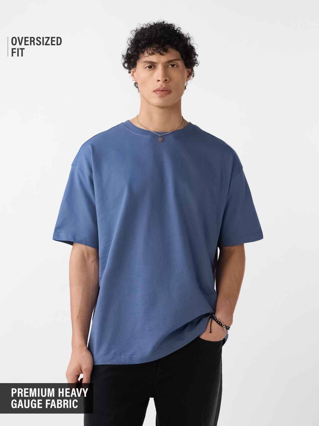 Oversized T-Shirt: Steel Blue Oversized T-Shirts Online