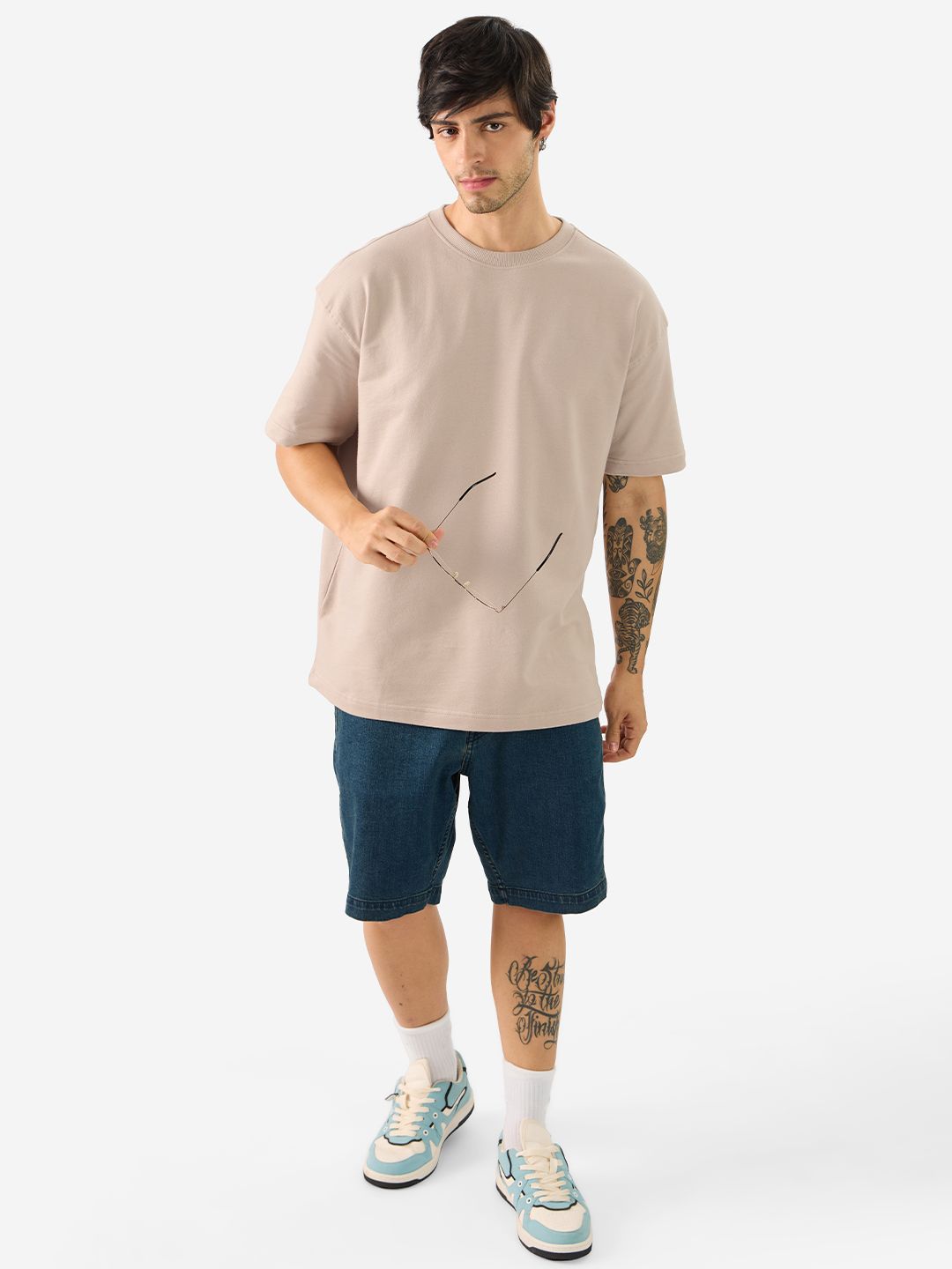 Solids: Beige Oversized T-Shirts online