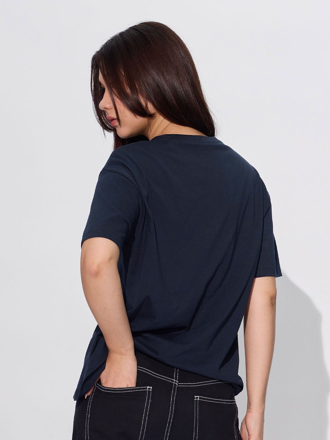 Street Solids: Navy Women Oversized T-Shirts price