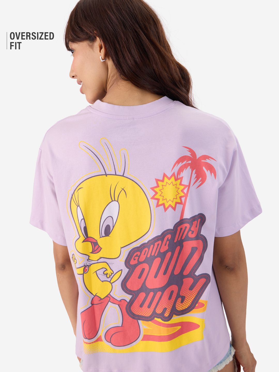 Tweety: Own Way Women Oversized T-Shirts Online