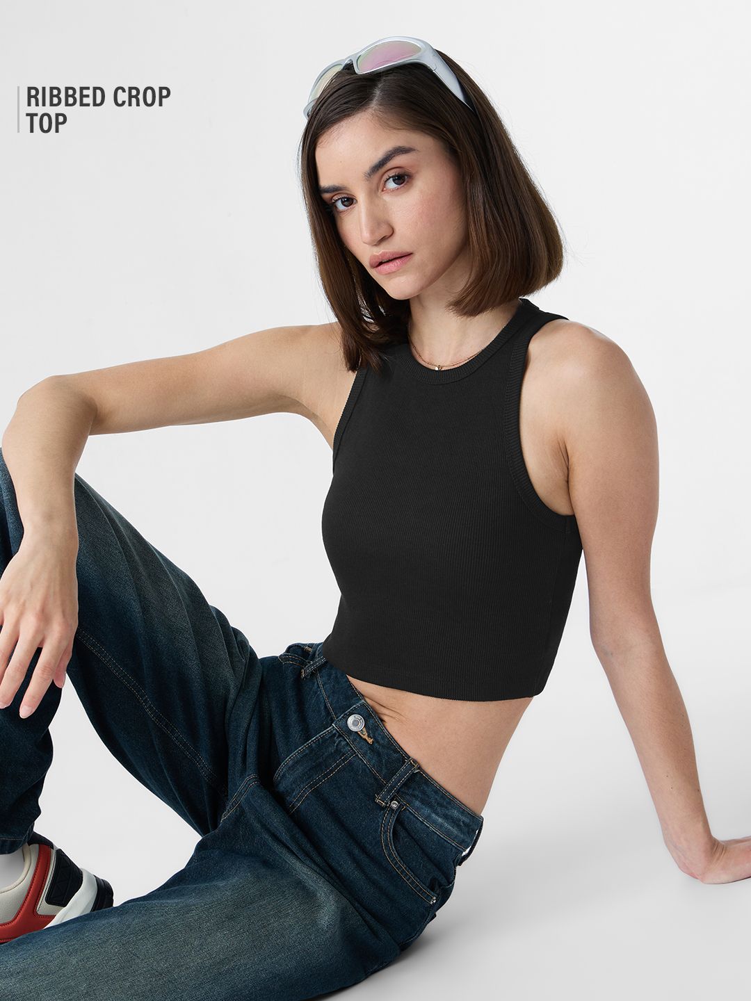 Ribbed Tank Top: Onyx Women Tank Tops Online
