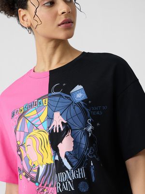 T-shirt Femme Wednesday Blackest Heart - Marque Spirit, Taille XL, Noir, Neuf Avec étiquettes