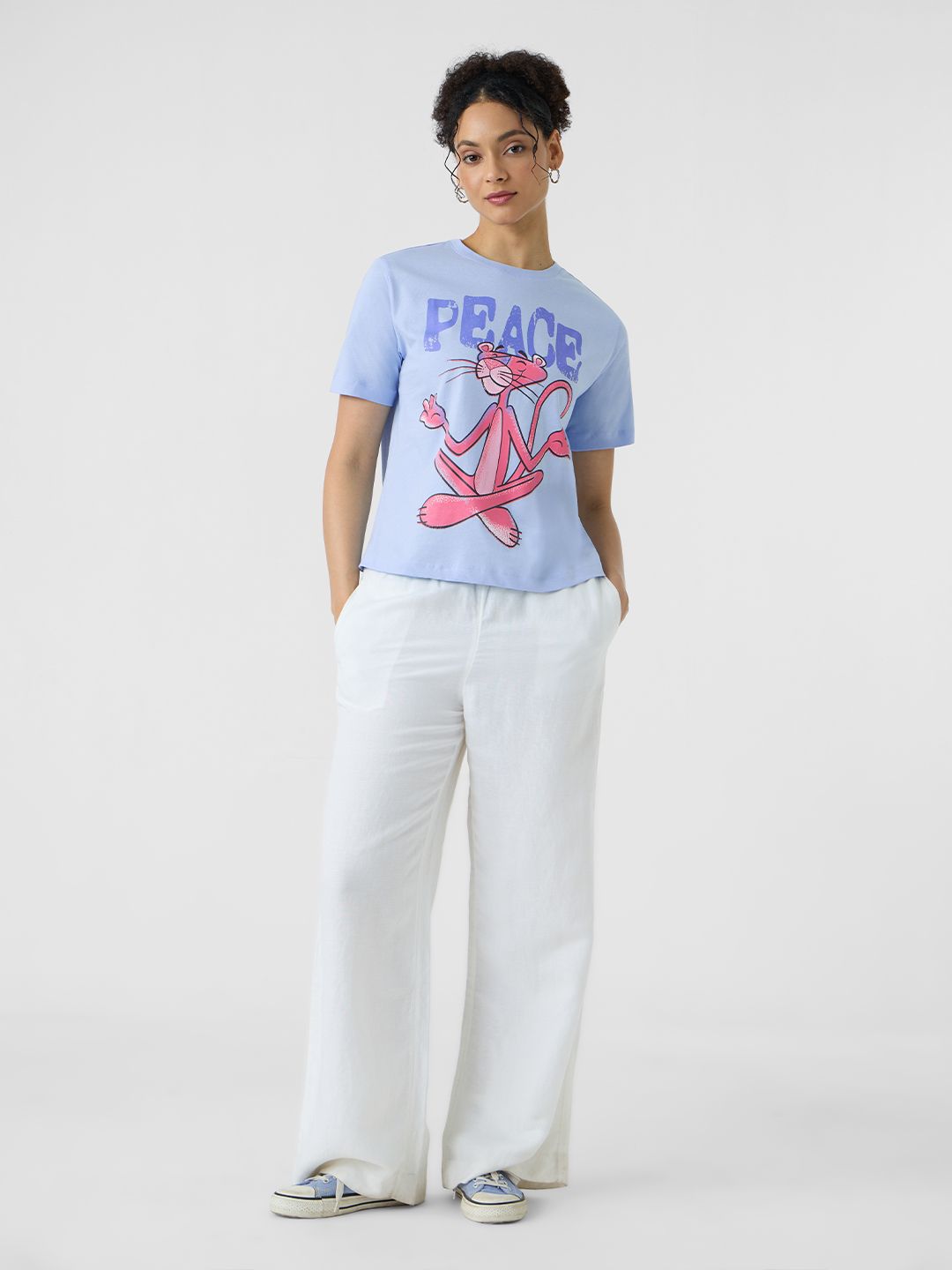 Pink Panther: Peace Women Relaxed Fit T-Shirts price