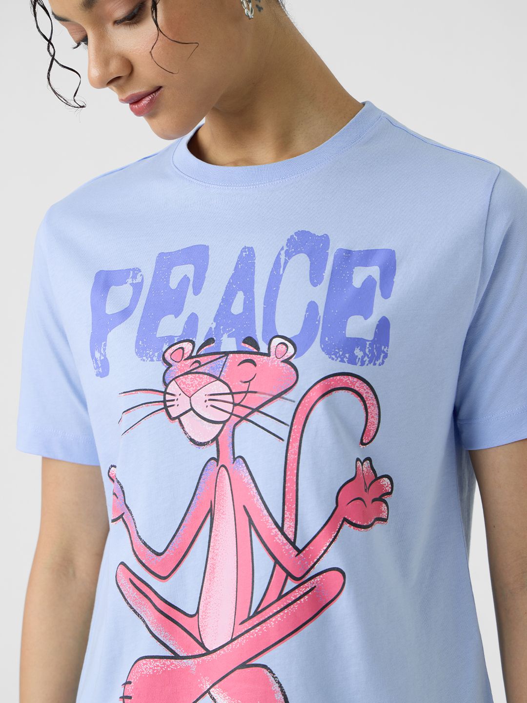 Pink Panther: Peace Women Relaxed Fit T-Shirts online