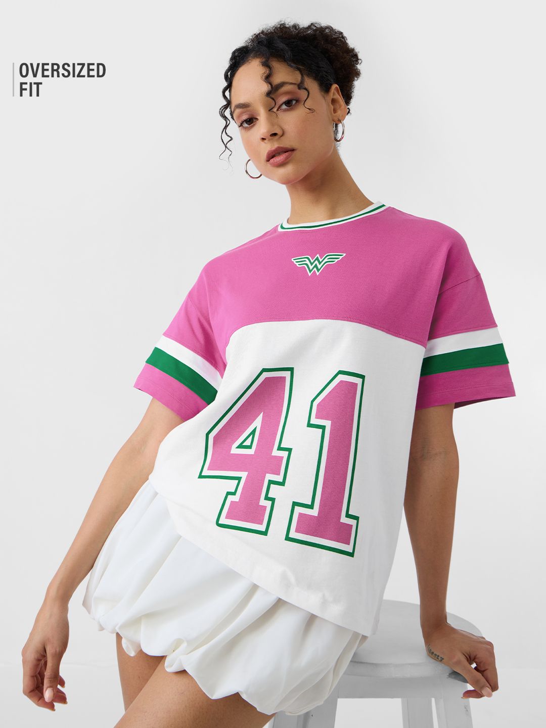 Wonder Woman: Sports Club Women Oversized T-Shirts Online