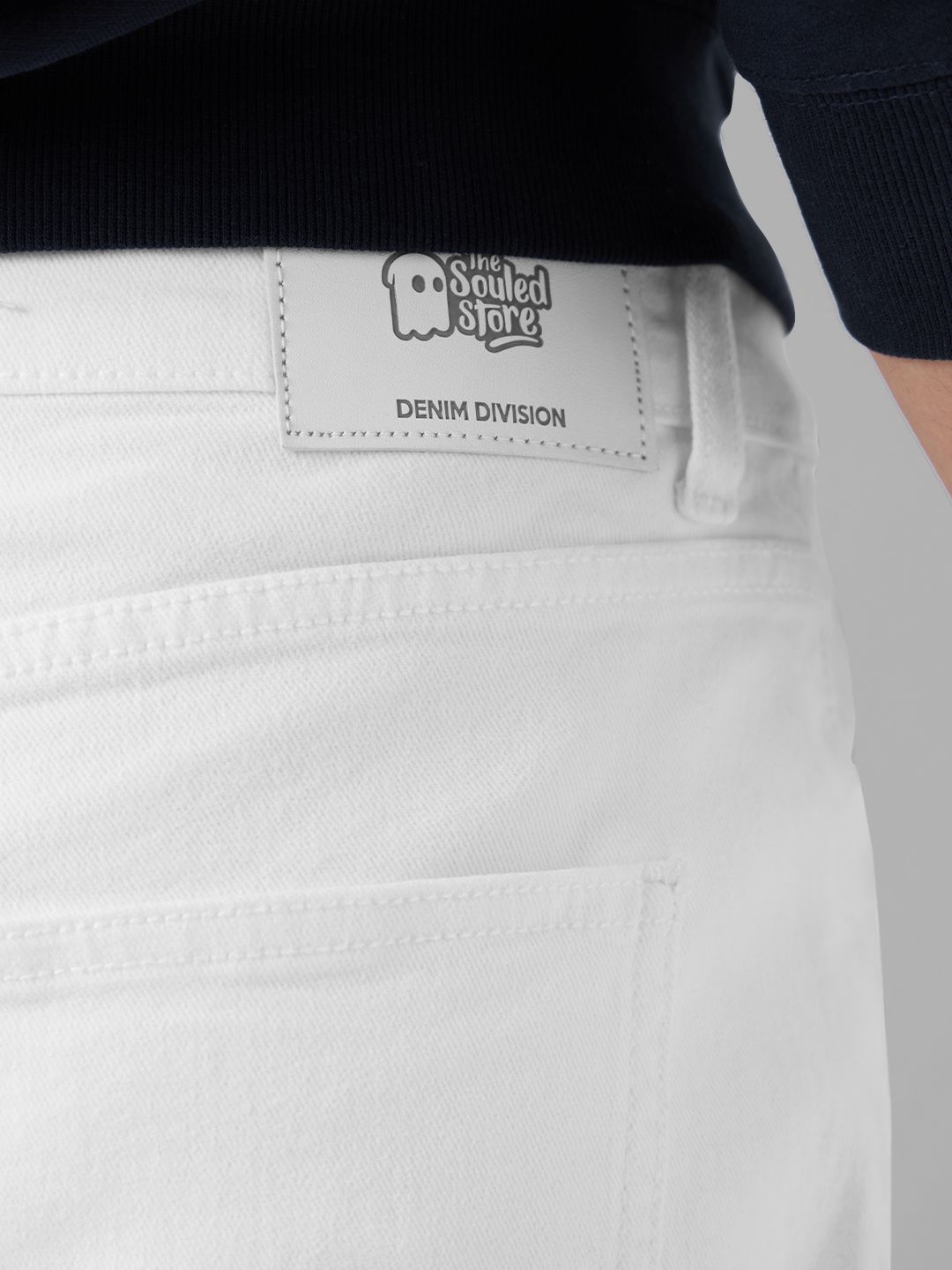 Denim Shorts: Ivory White Men Denim Shorts price