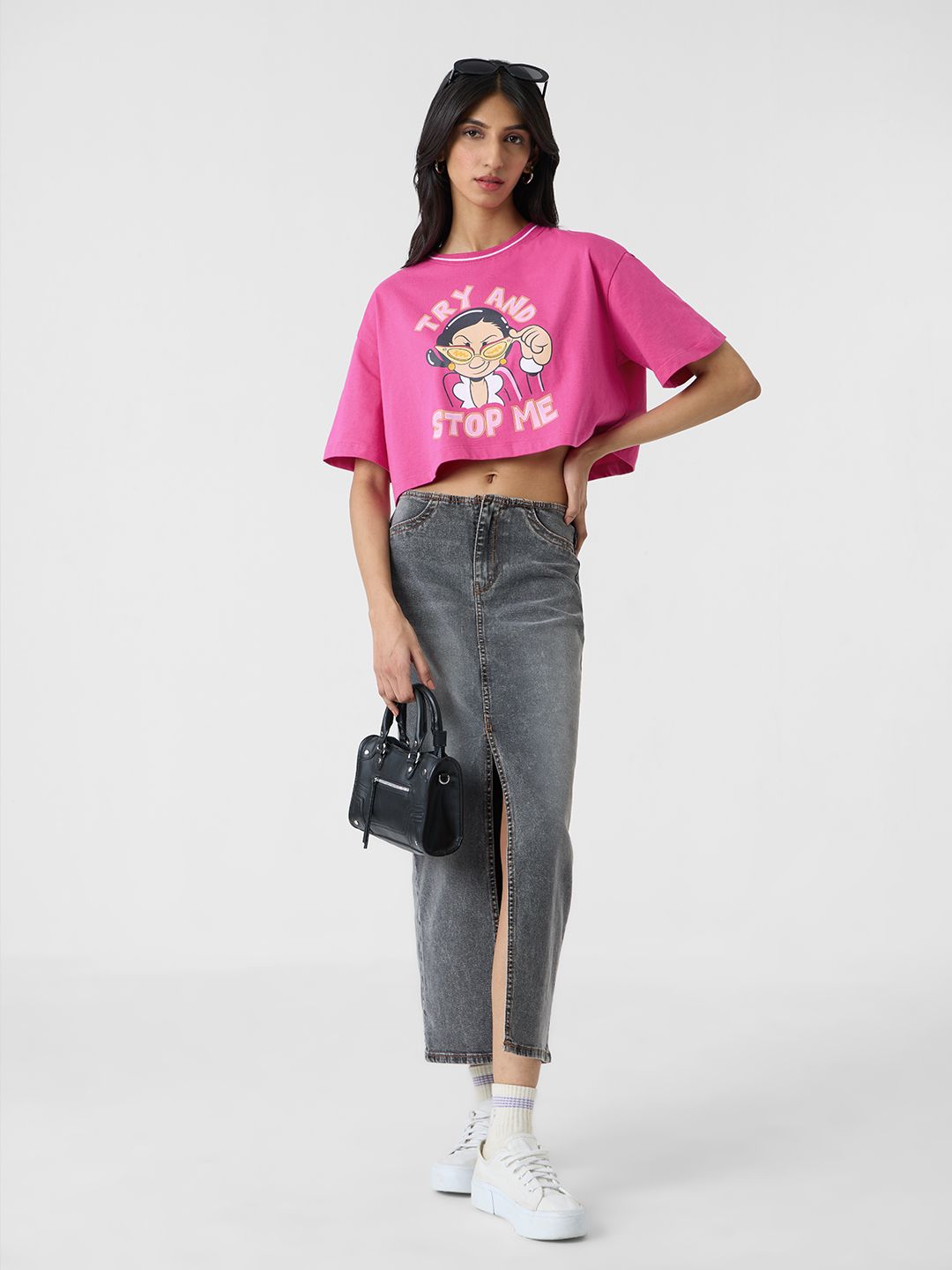 Popeye: Try And Stop Me Women Oversized Cropped T-Shirts price