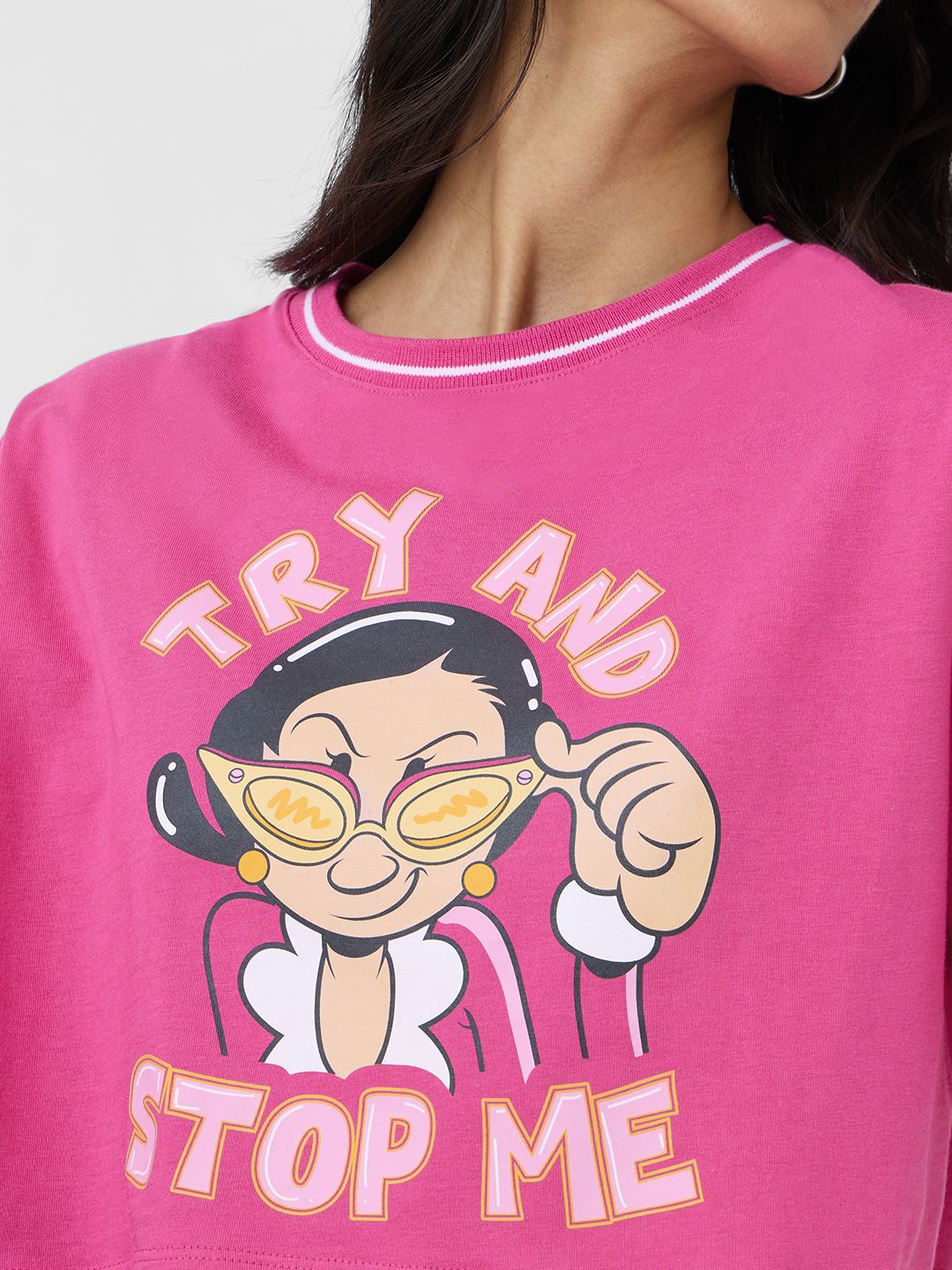 Popeye: Try And Stop Me Women Oversized Cropped T-Shirts online