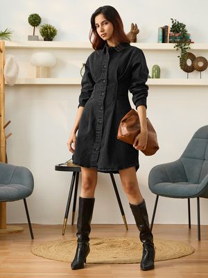Buy Solids: Smoke Grey Women T-shirt Dress Online