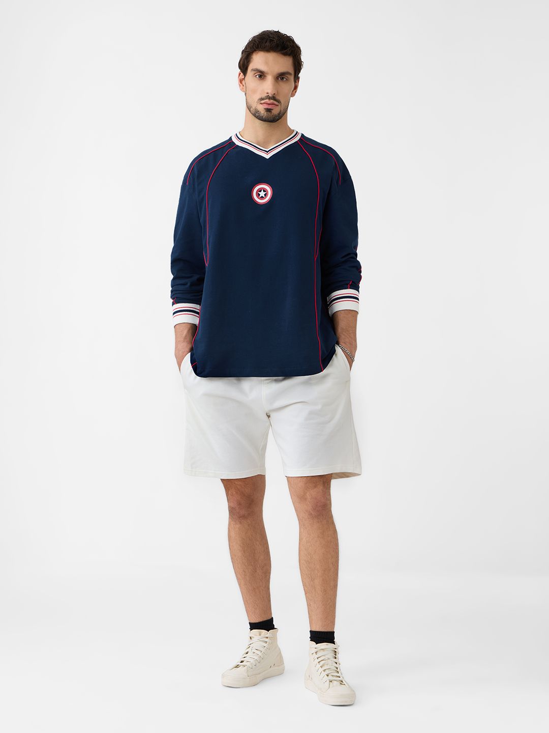 Captain America: Winter Soldier Oversized Full Sleeve T-Shirts price