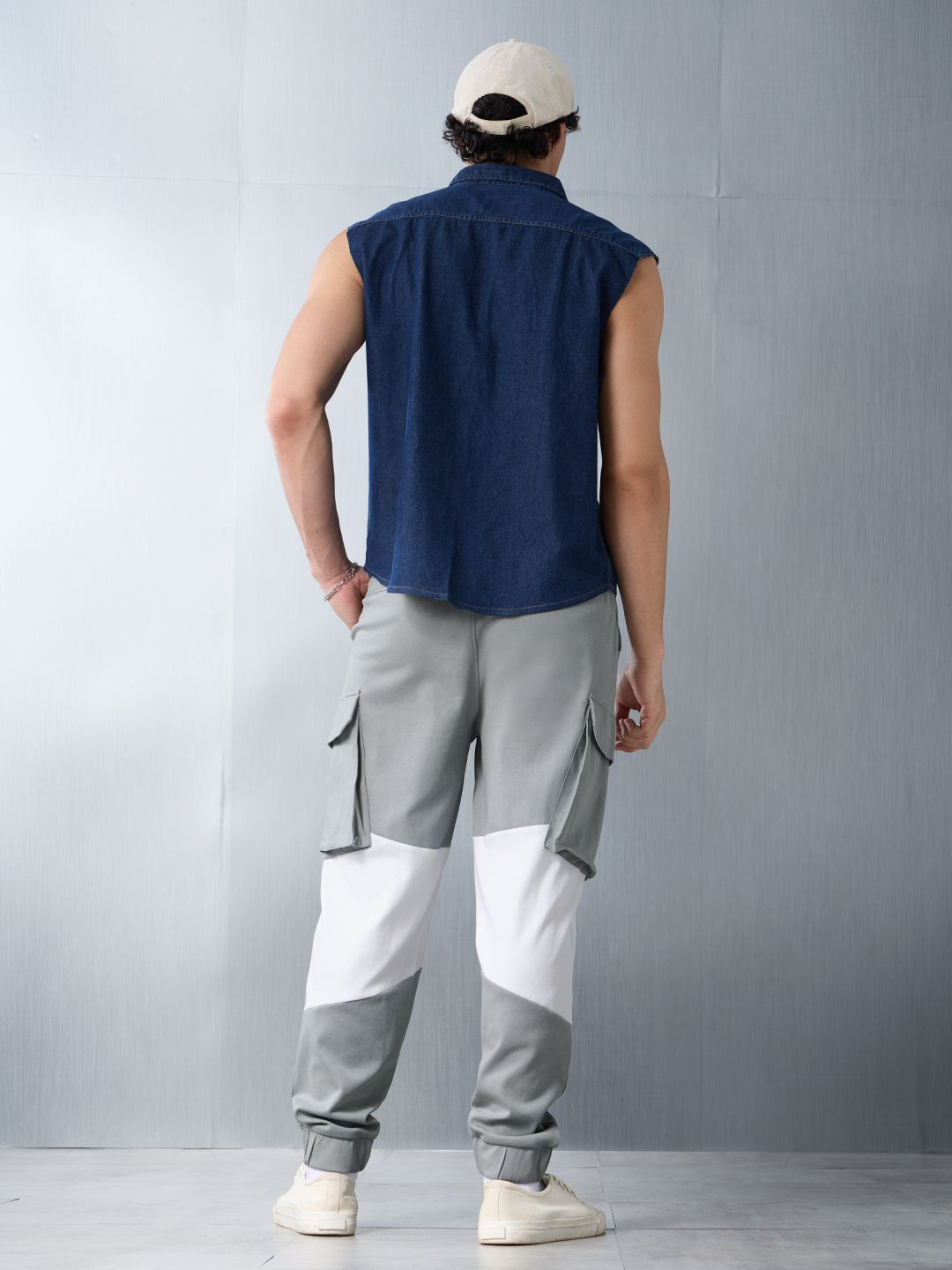 Buy Utility Joggers: Space Grey Men Oversized Joggers