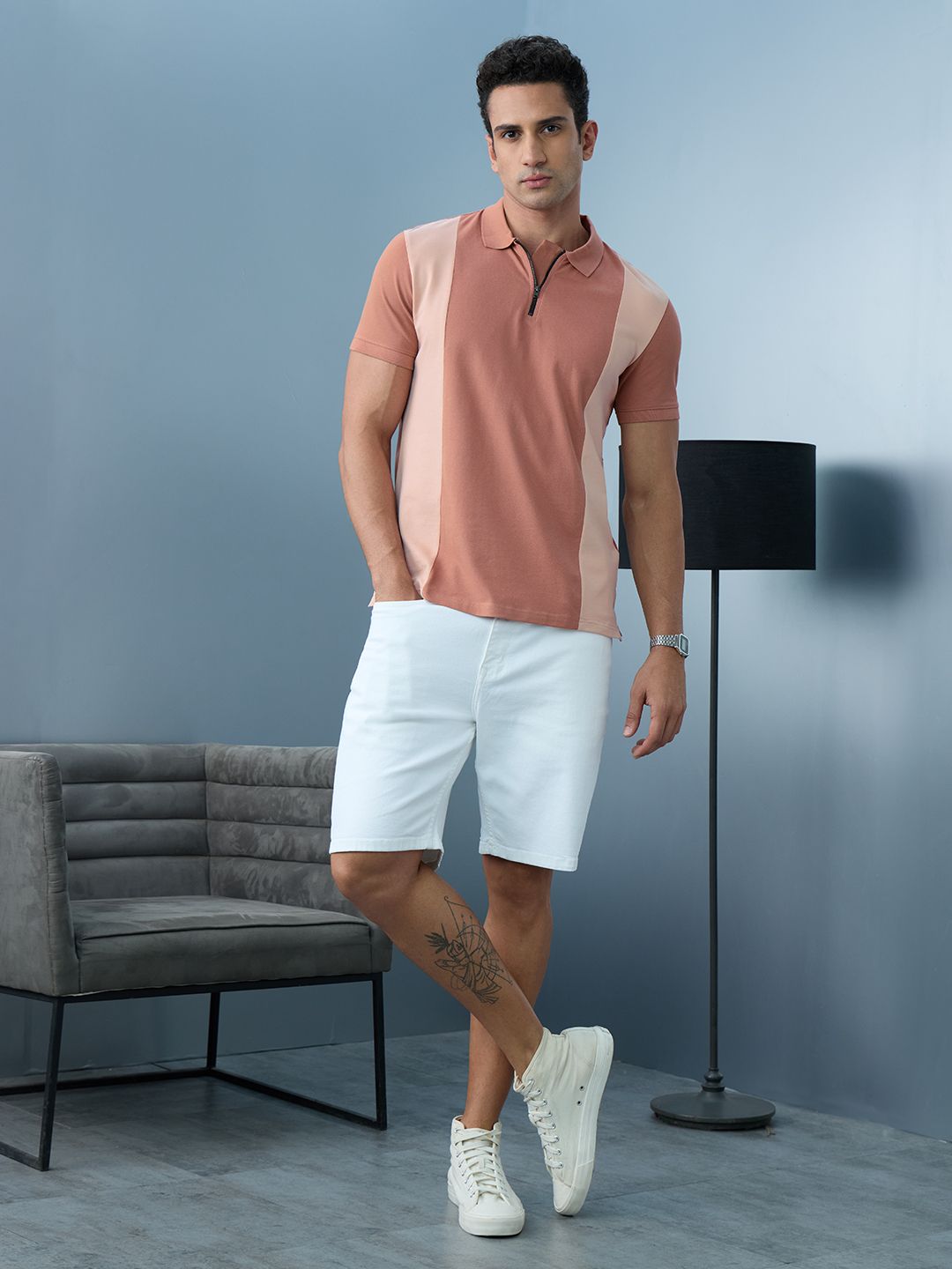 TSS Originals: Coral Mist Zipper Polos price