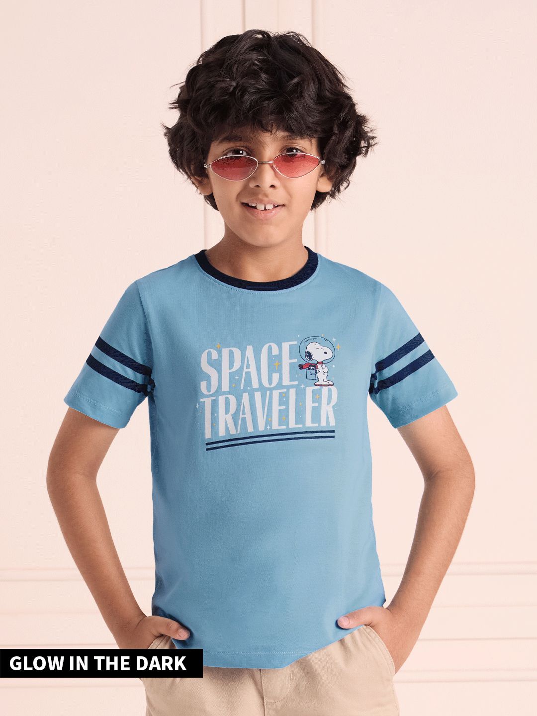 Space Traveller: Glow In The Dark Boys Cotton T-Shirts (2-8 Yrs) Online