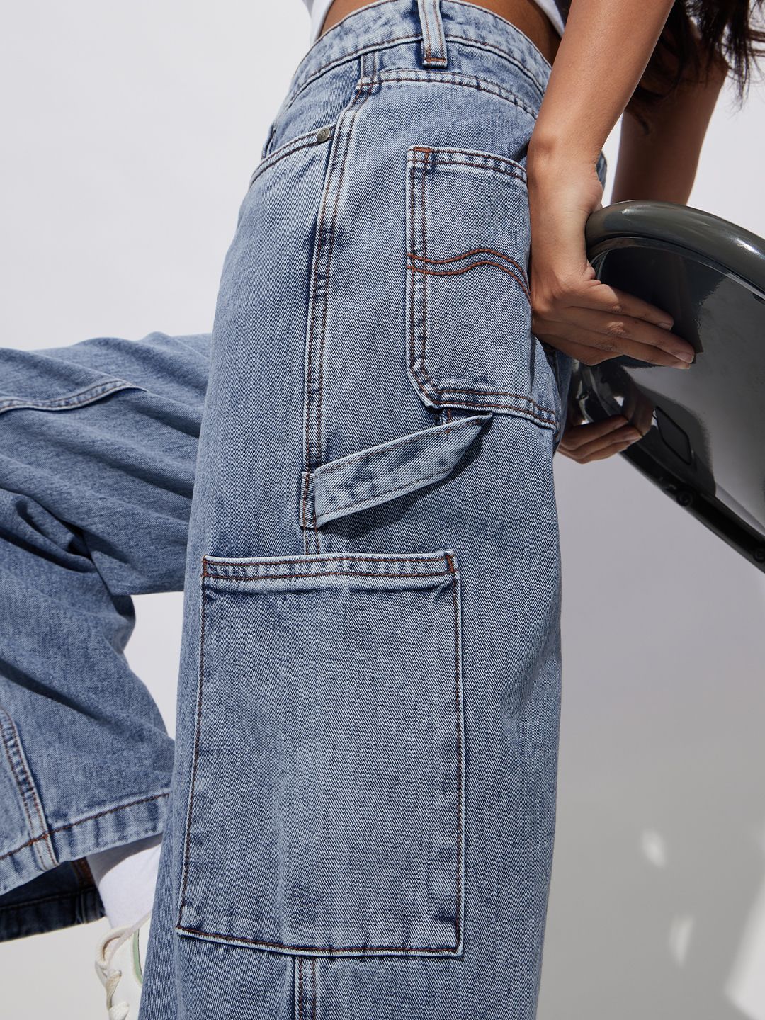 Denim: Stellar Blue (Baggy Fit) Women Jeans price