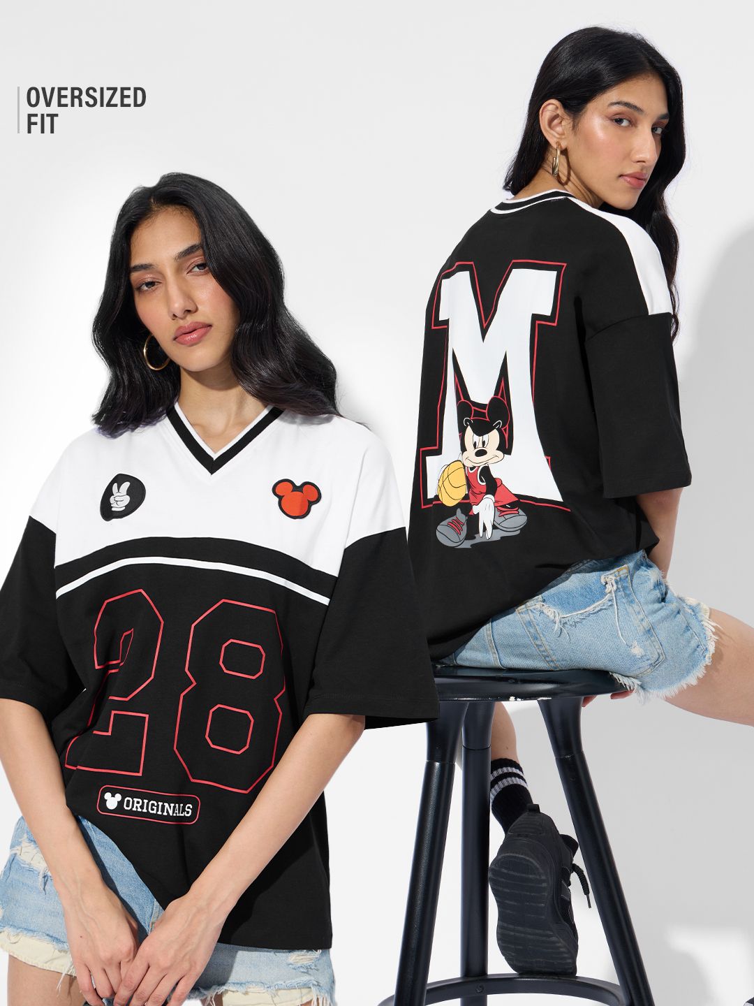 Mickey Mouse: Sporty Women Oversized T-Shirts