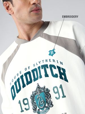 T-shirt Garçon Harry Potter Quidditch – Manches Longues, Taille L, Gris, Neuf Sans étiquettes