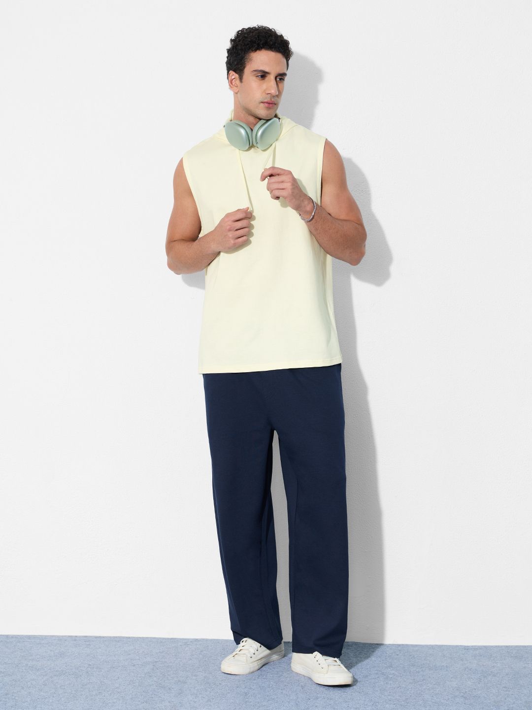 Buy Solids: Off White Hooded T-Shirts