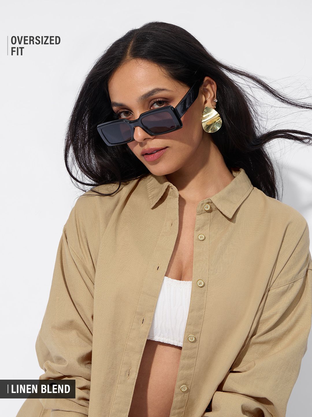 Cotton Linen Shirt: Almondine Women Boyfriend Shirts Online