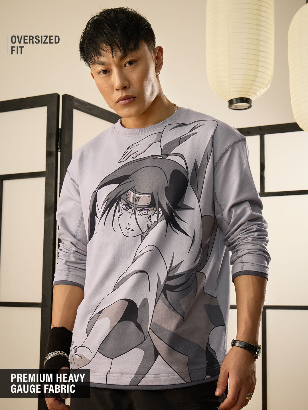 Naruto Shippuden: Neji Hyuga Oversized Full Sleeve T-Shirt (Men) · New