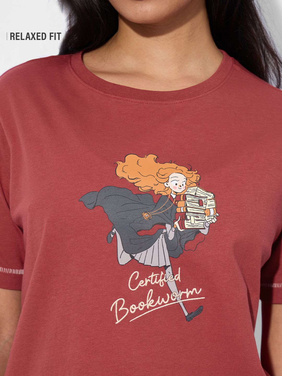 Harry Potter: Bookworm Women Relaxed Fit T-Shirts Online