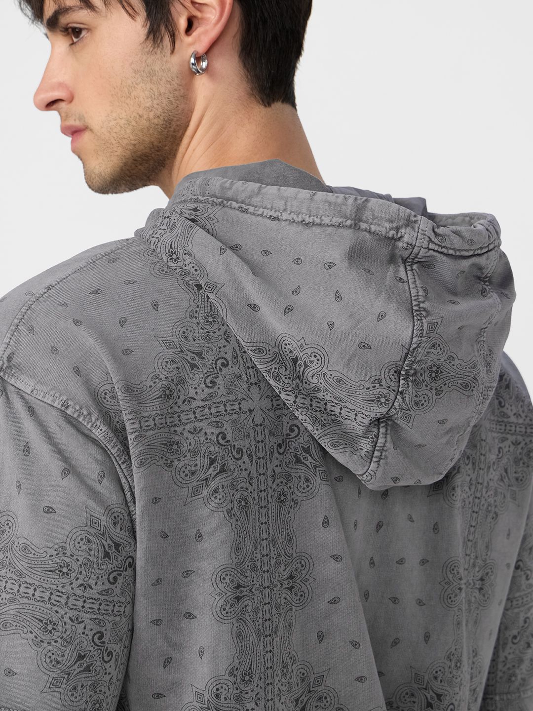 Buy TSS Originals: Paisley Grey Hooded T-Shirts