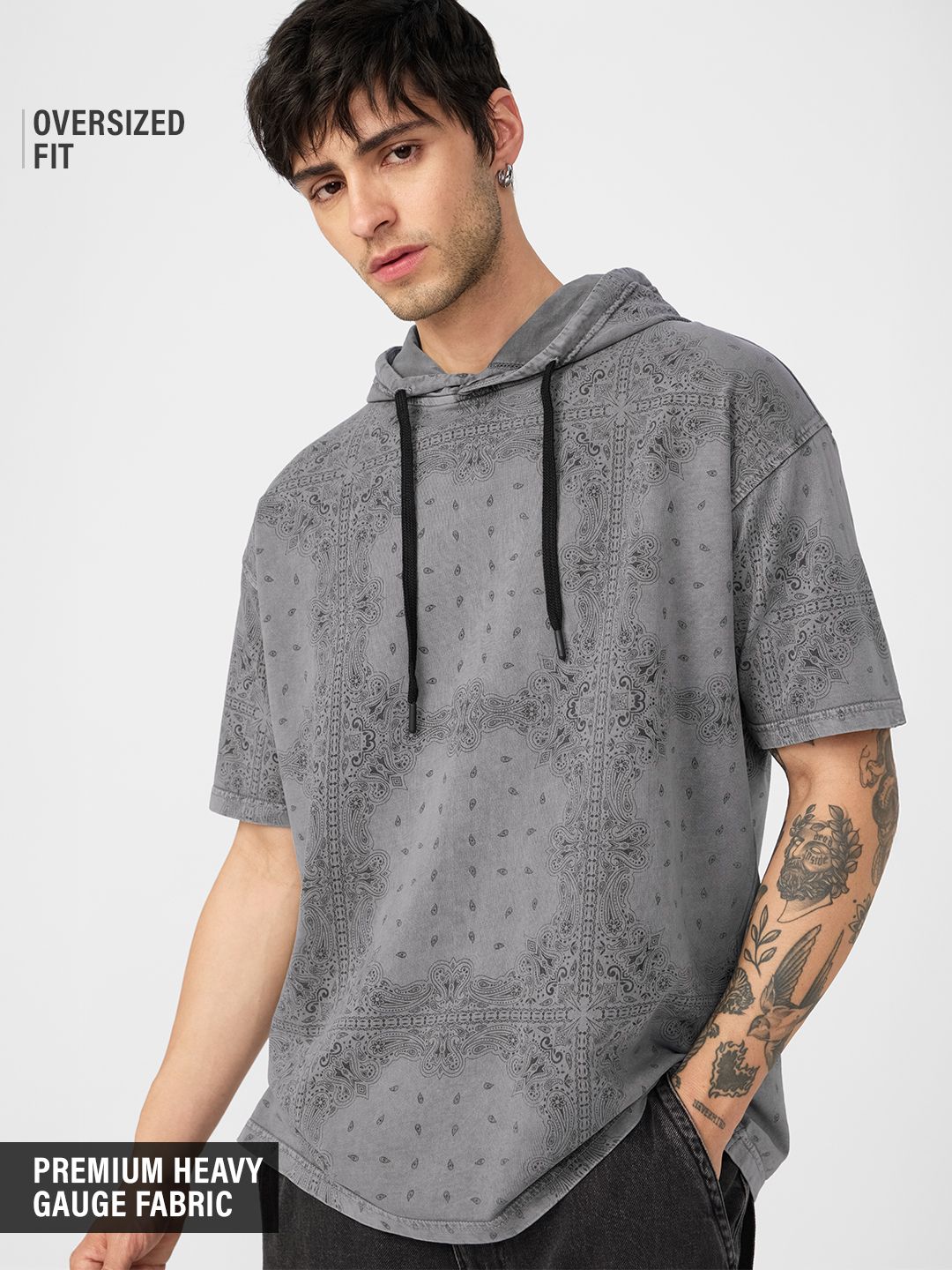 TSS Originals: Paisley Grey Hooded T-Shirts