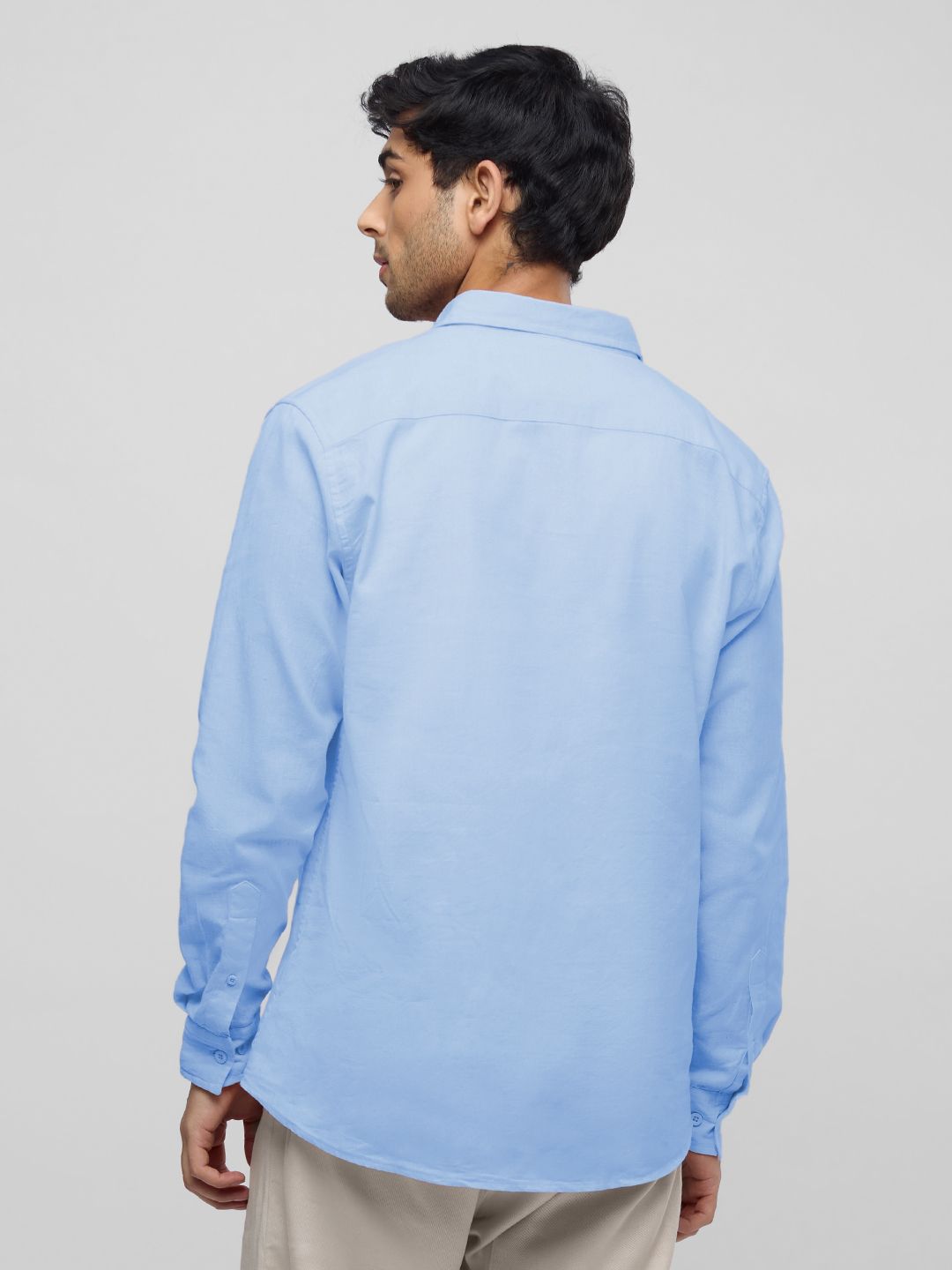 Cotton Linen: Cerulean Sky Cotton Linen Shirts price