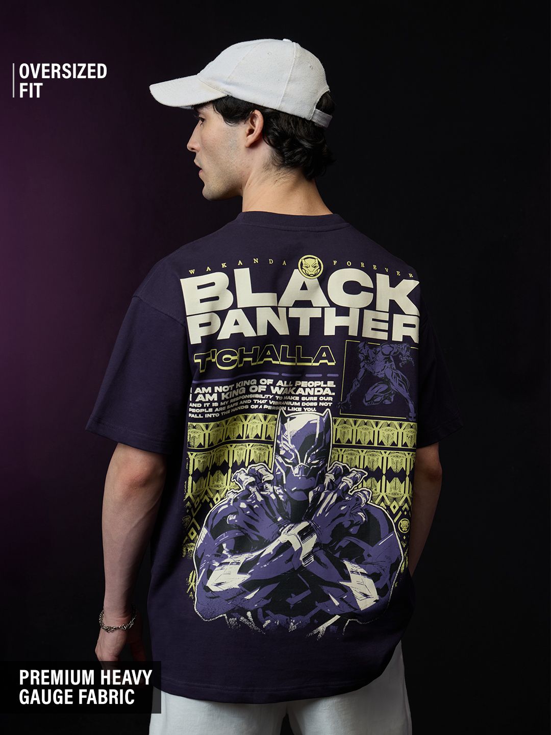 Buy Black Panther: Poster Men Oversized T-shirts online