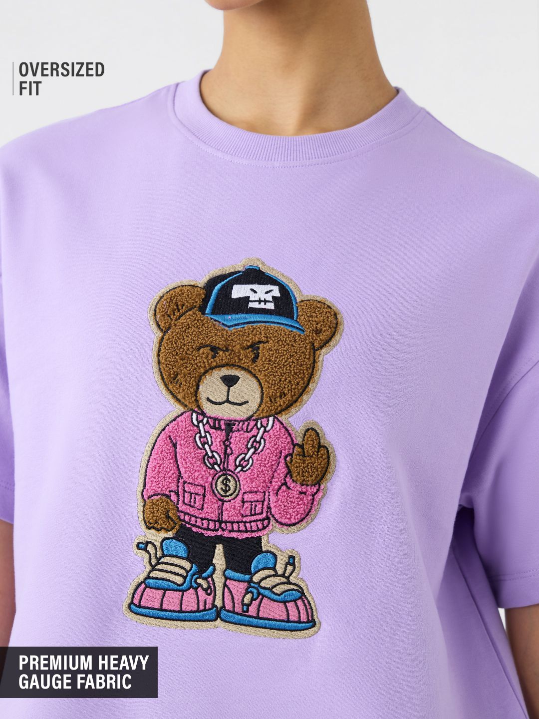 Ted The Stoner: Lilac Women Oversized T-Shirts
