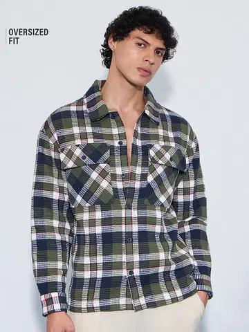Plaid Shirt: Olive undefined Online
