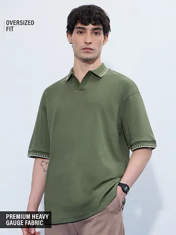 Oversized Polo: Olivine undefined Online