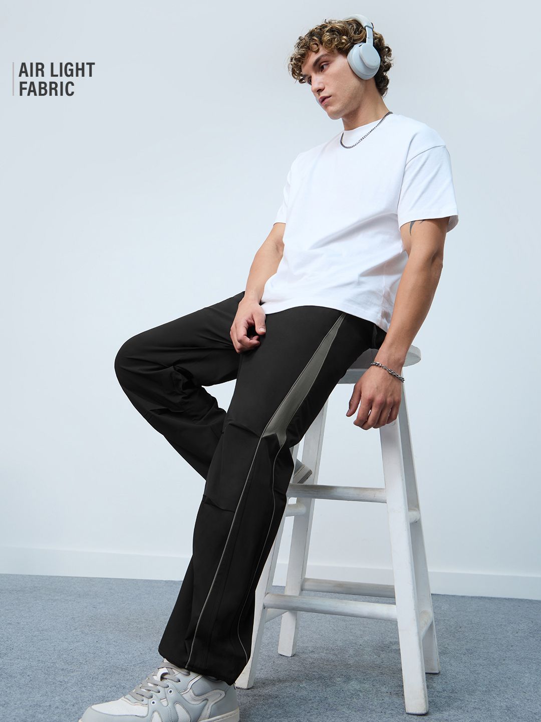 Parachute Pants: Fossil Grey Men Parachute Pants Online