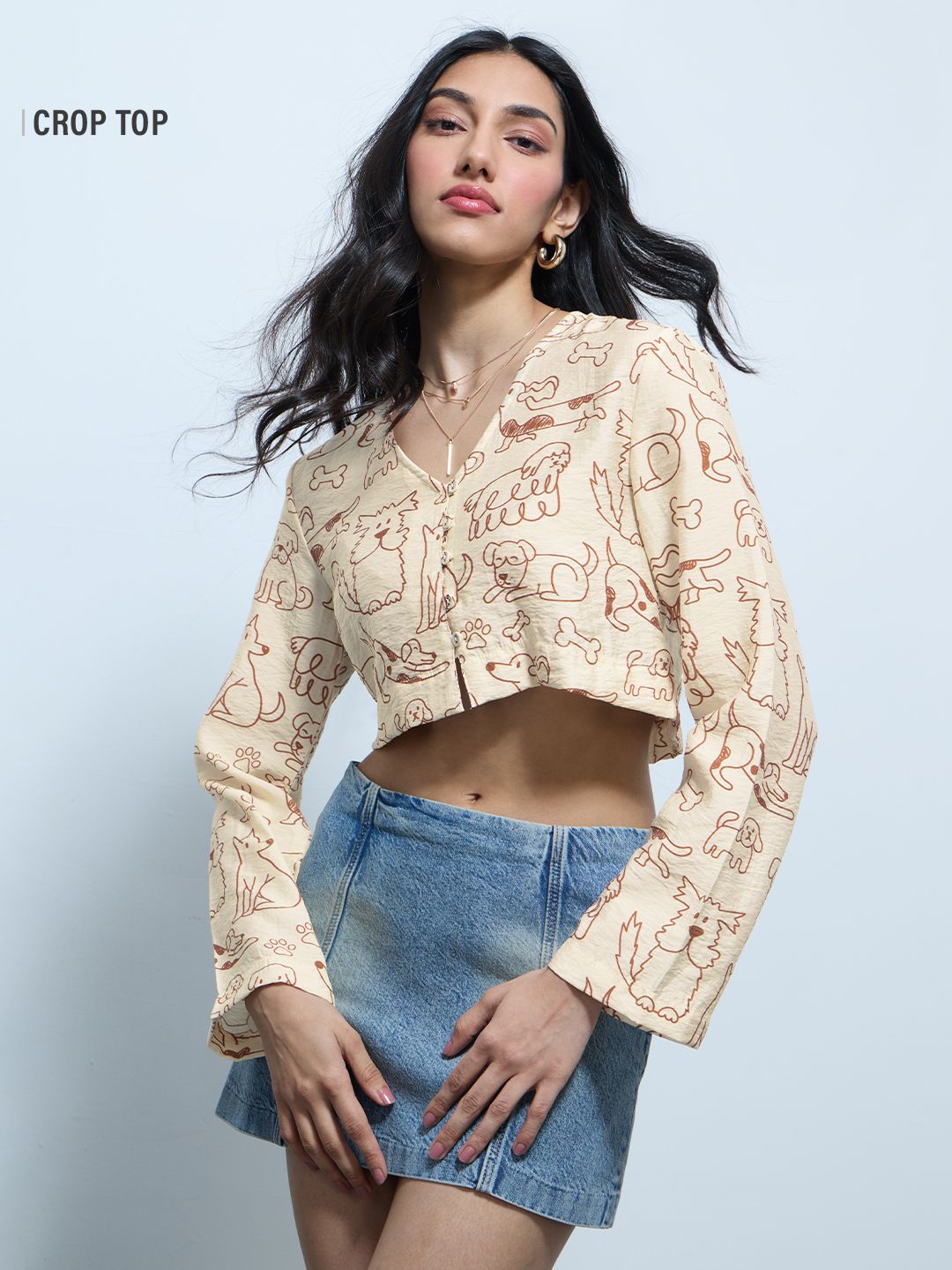 Crop-Top: Happy Doggo Women Cropped Tops Online