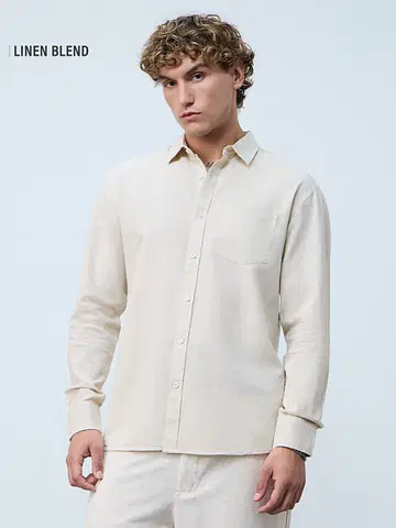 Cotton Linen Shirt: Ecru undefined Online