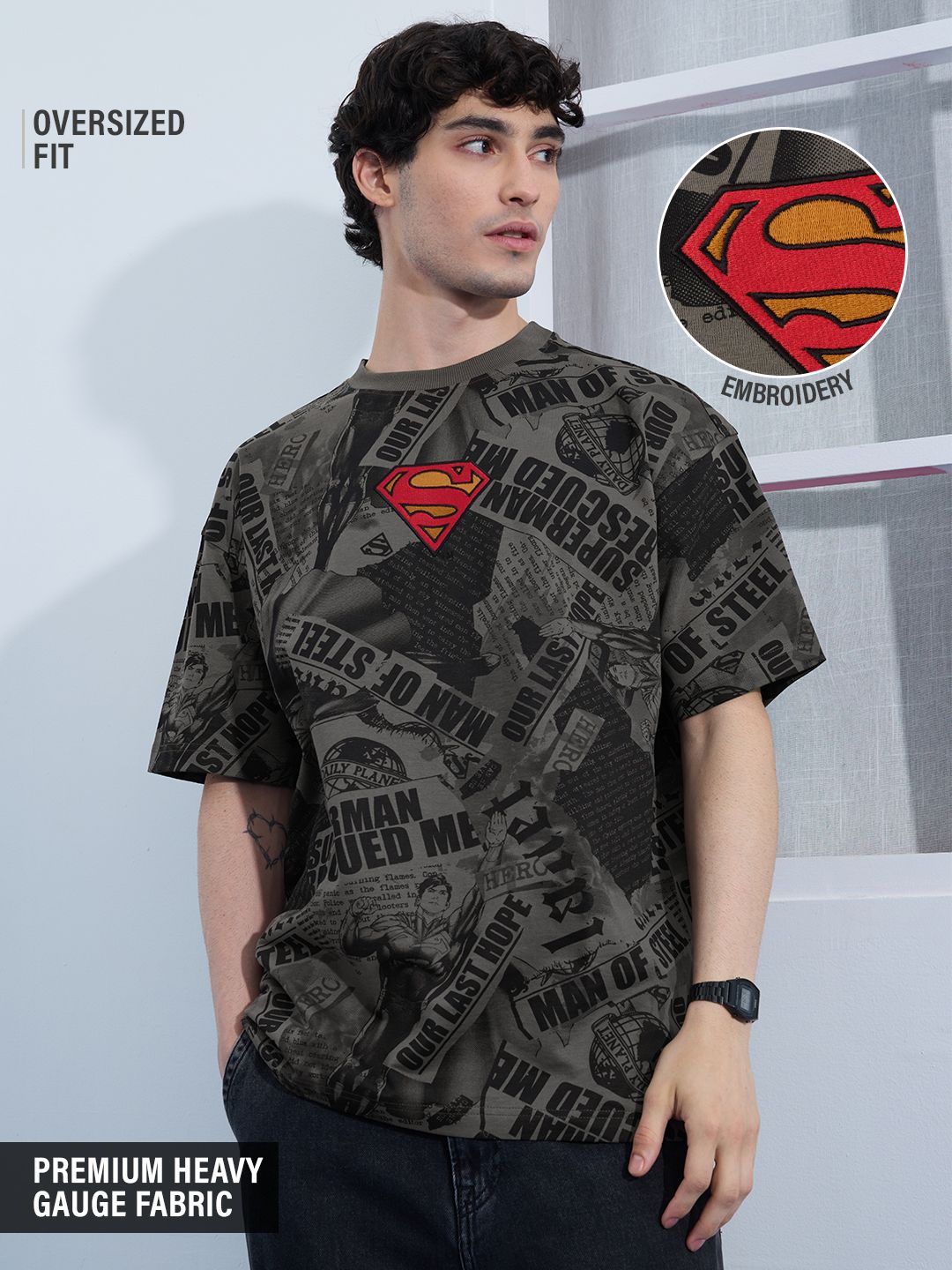 Superman: In The News Oversized T-Shirts Online