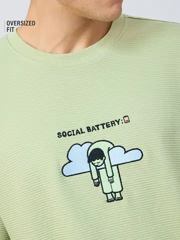 Oversized T-Shirt: Social Battery undefined Online