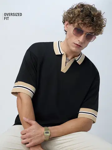 Oversized Polo: Rich Black undefined Online