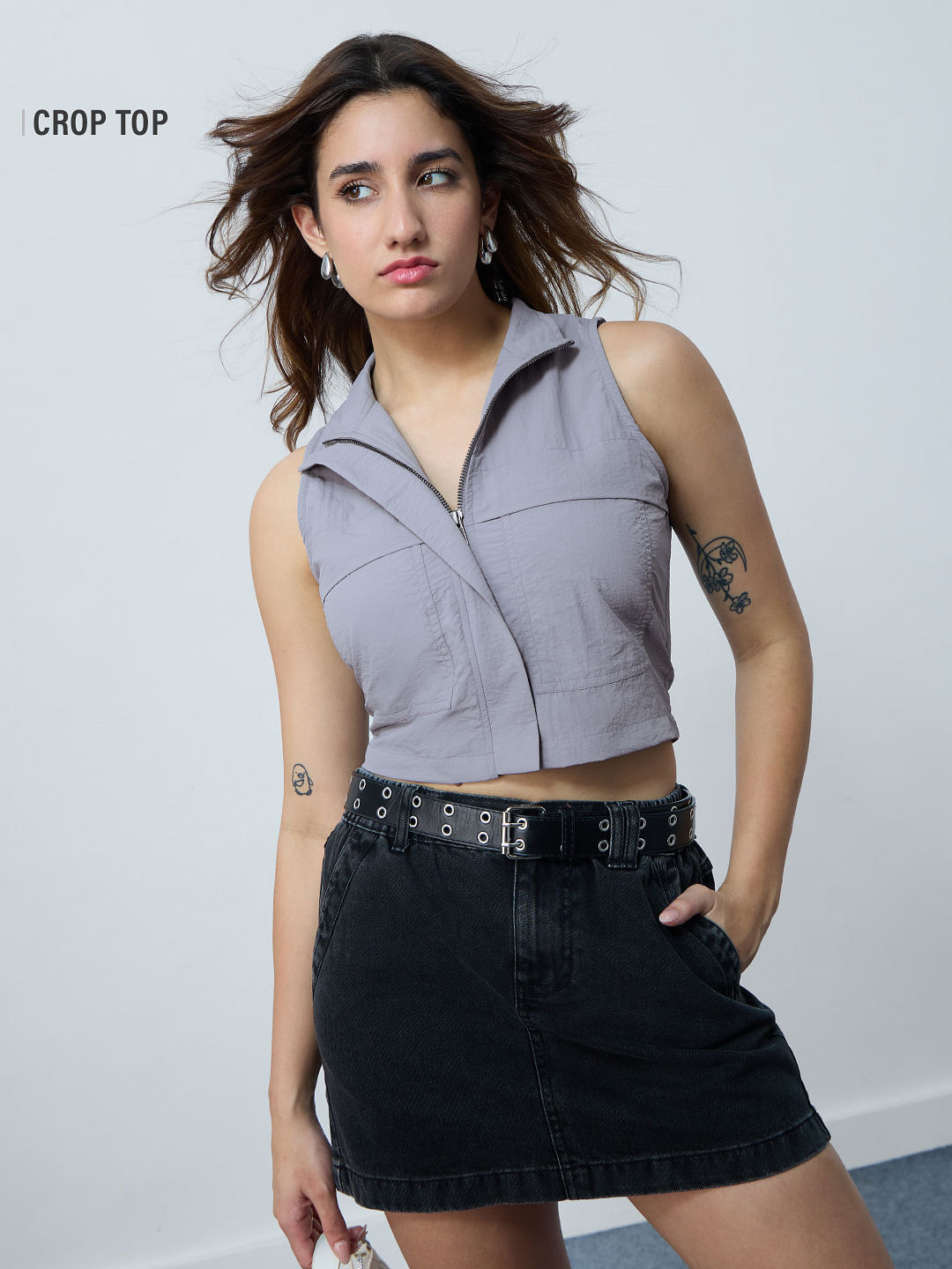 Zipper Top: Light Grey