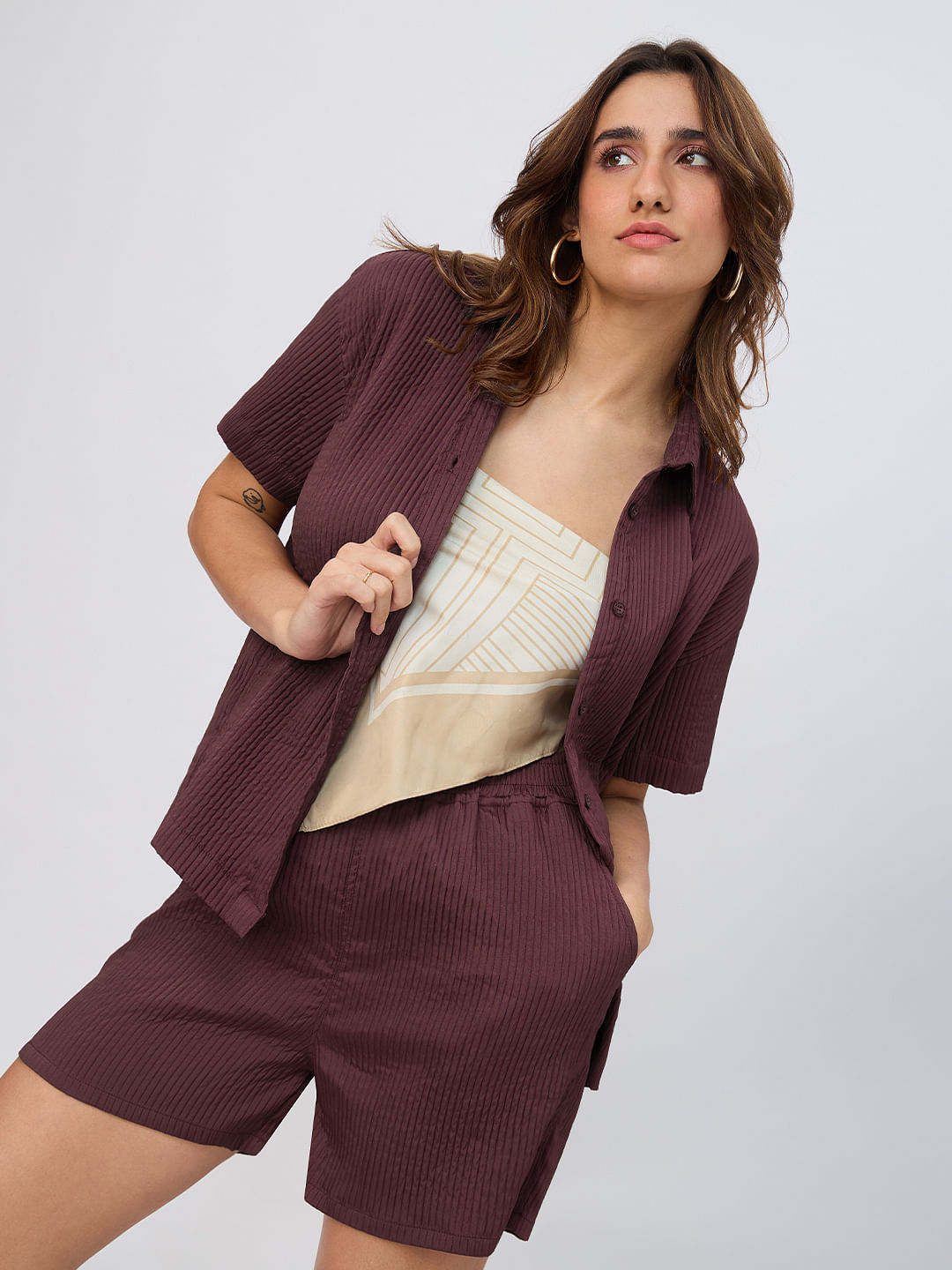 Textured Shirt: Deep Ember