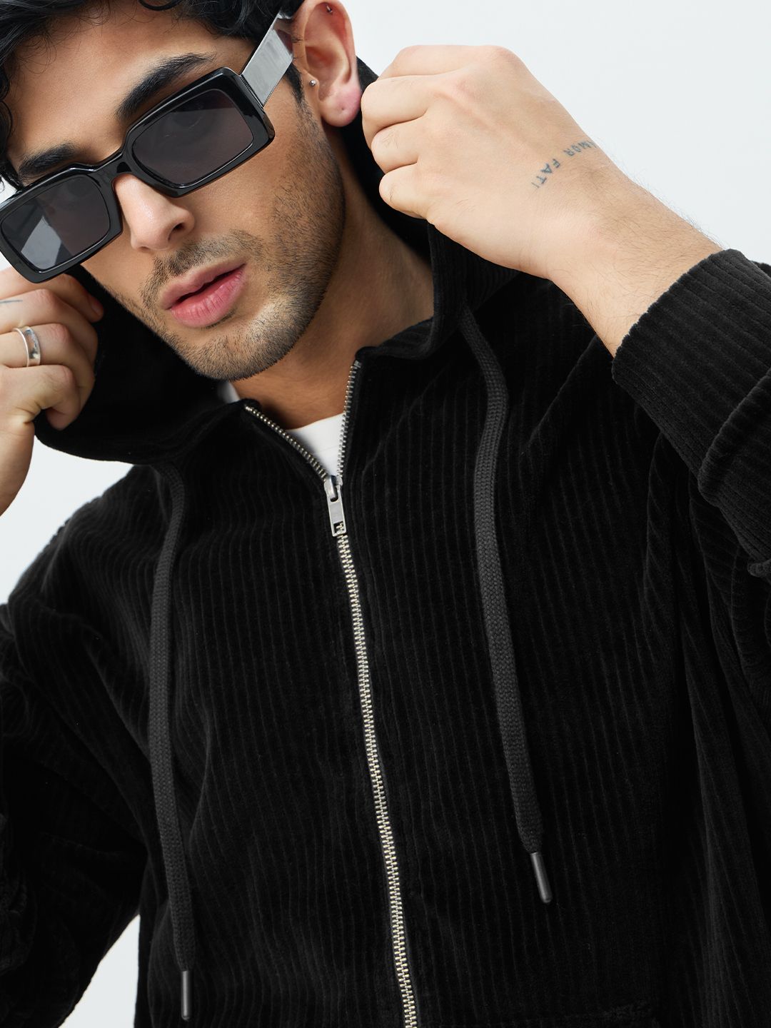 Buy Corduroy Hoodie: Black Men Oversized Hoodies Online